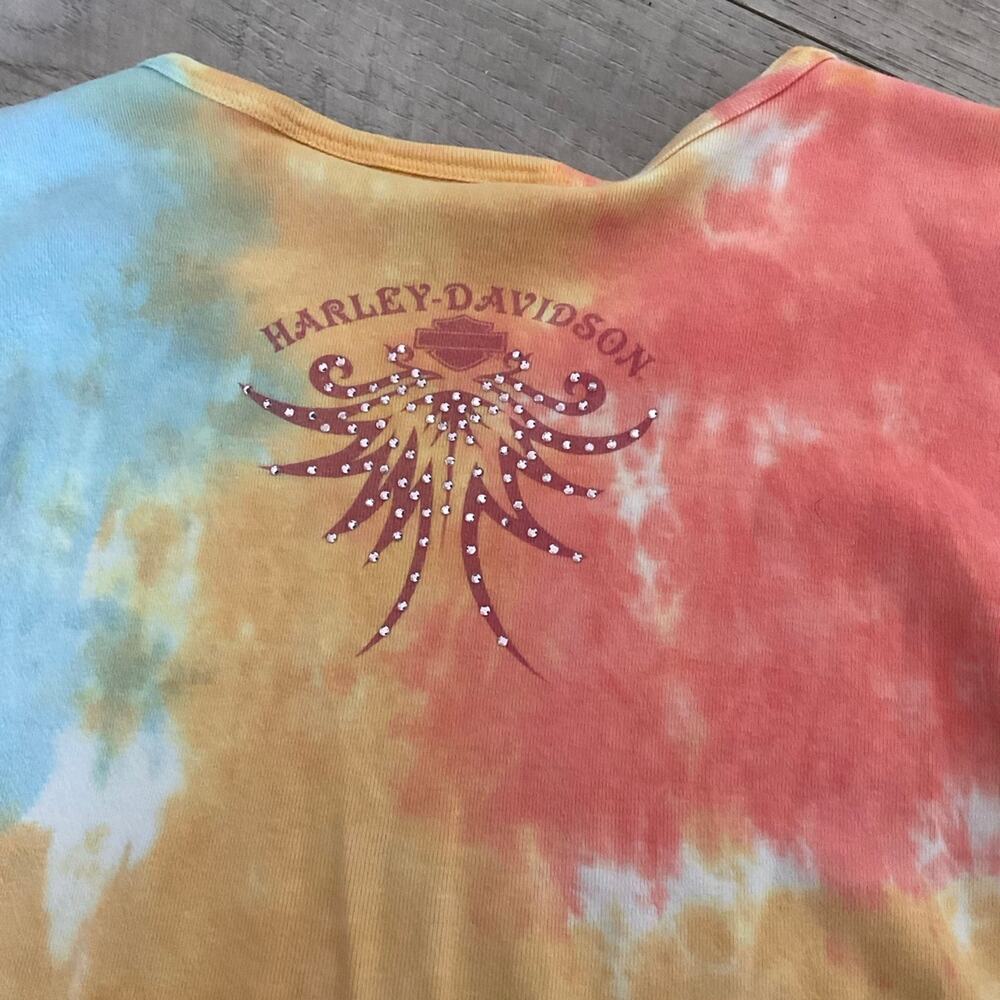 Vintage Y2K Harley Davidson,‎ long sleeve tie-dye crewneck size medium - Picture 4 of 4